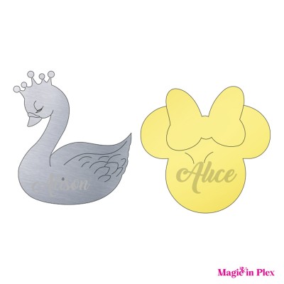 Tags 4x4 Incisi Oro/Argento/Legno | Taglio Laser + Incisione | C-16