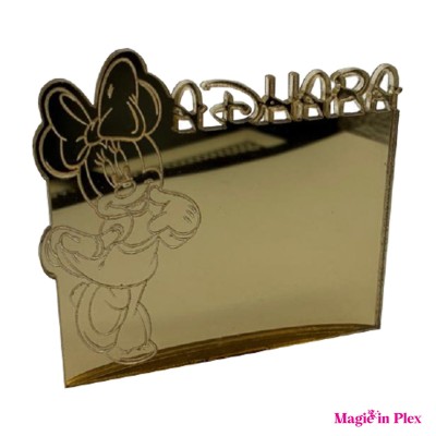 Portafoto 12cm con Personaggio + Foto in PVC | Plex/Legno | Incisione Laser | C-26