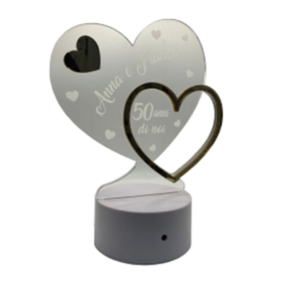 Lampada Plex Personalizzata 15cm con LED | Incisione e Rilievo